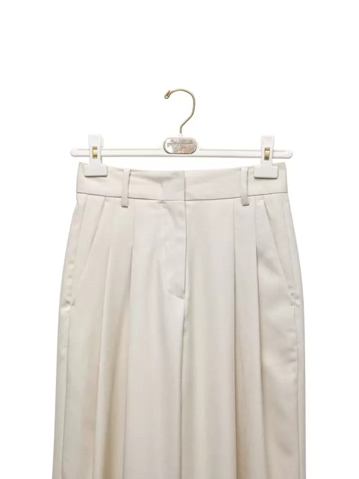 Paper Moon - Korean Women Fashion - #womensfashion - soft touch pin tuck wide trousers - 5