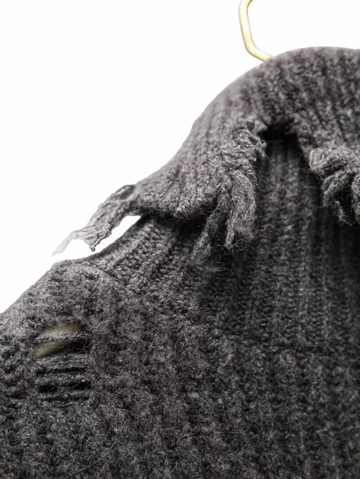 Paper Moon - Korean Women Fashion - #momslook - alpaca blend wool chunky oversized distressed turltleneck knit - 4