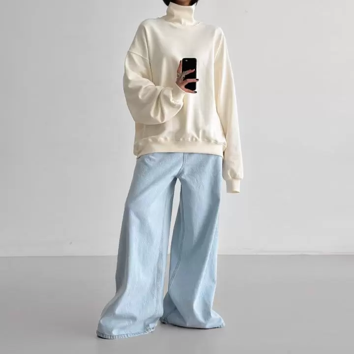 Paper Moon - Korean Women Fashion - #womensfashion - oversized turtleneck sweatshirt