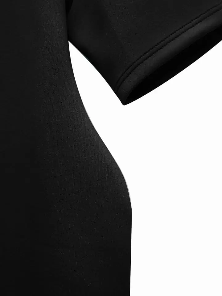 Paper Moon - Korean Women Fashion - #womensfashion - neoprene short sleeves mini dress - 8