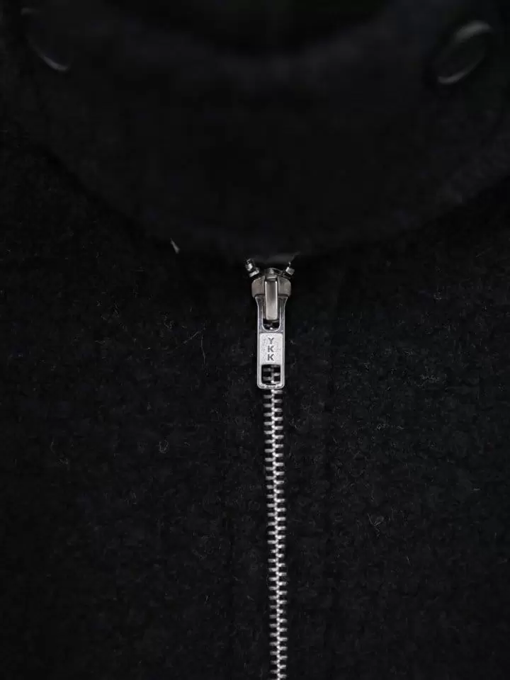 Paper Moon - Korean Women Fashion - #womensfashion - Bouclé alpaca blend wool cropped two way zipped jacket - 11