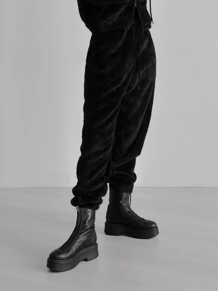 Paper Moon - Korean Women Fashion - #womensfashion - teddy fleeced jogger trousers