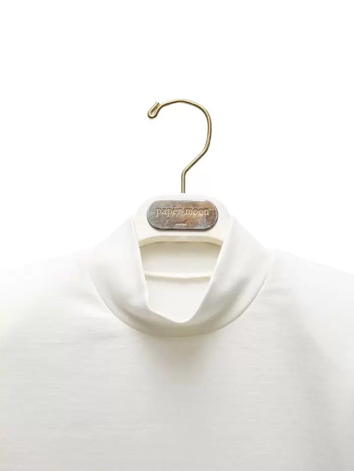 Paper Moon - Korean Women Fashion - #womensfashion - padded shoulder mock neck cropped top - 6
