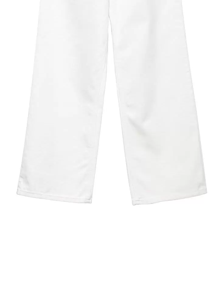 Paper Moon - Korean Women Fashion - #womensfashion - high rise wide leg white denim pants - 10