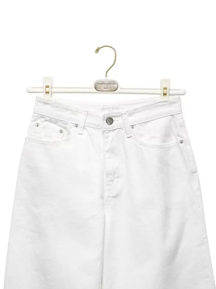 Paper Moon - Korean Women Fashion - #womensfashion - high rise wide leg white denim pants - 6