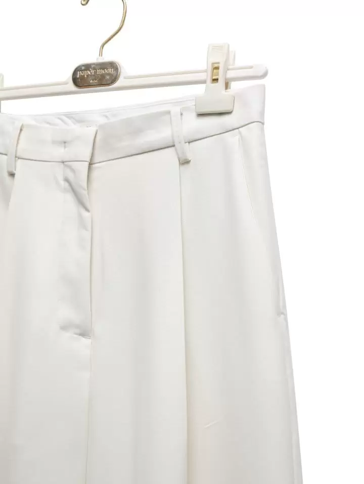 Paper Moon - Korean Women Fashion - #womensfashion - high waist one pleated wide trousers - 7