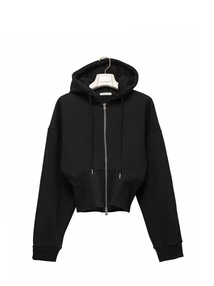 Paper Moon - Korean Women Fashion - #momslook - corset detail two way hooded full zipped up - 4