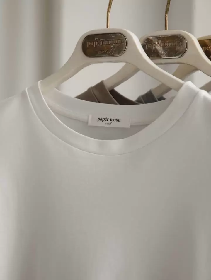 Paper Moon - Korean Women Fashion - #womensfashion - premium cotton rolled up t - shirt - 2