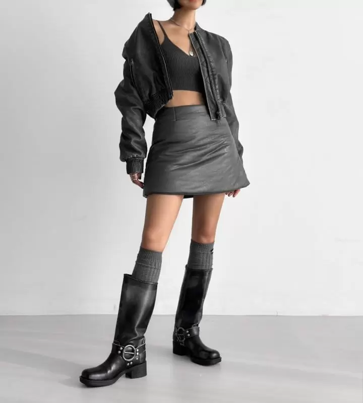 Paper Moon - Korean Women Fashion - #womensfashion - W Ribbed Knit Cropped Bustier Top - 2