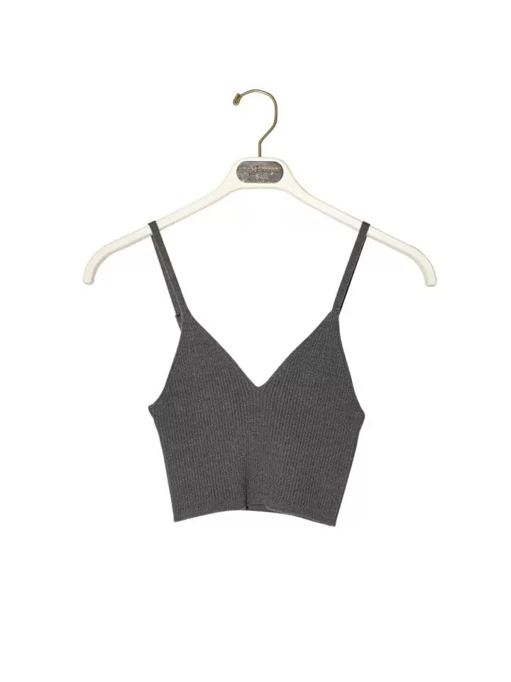 Paper Moon - Korean Women Fashion - #momslook - W Ribbed Knit Cropped Bustier Top - 4