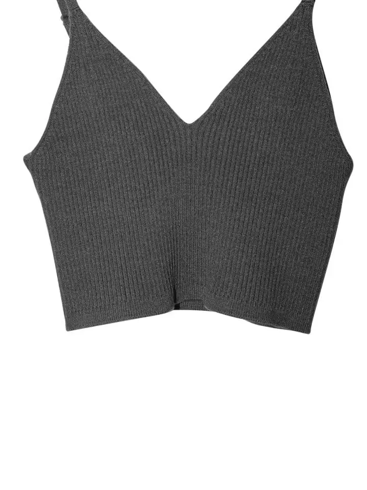 Paper Moon - Korean Women Fashion - #womensfashion - W Ribbed Knit Cropped Bustier Top - 8