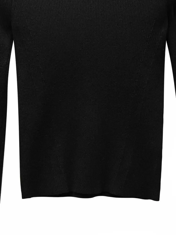 Paper Moon - Korean Women Fashion - #womensfashion - Turtleneck Ribbed Knit Top - 7