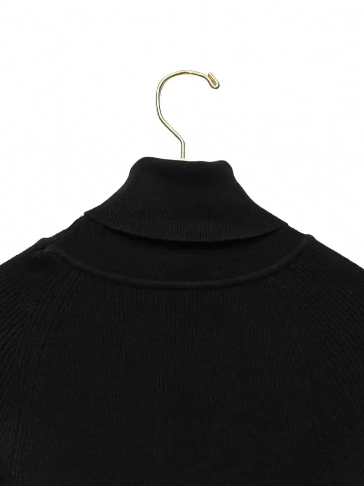 Paper Moon - Korean Women Fashion - #womensfashion - Turtleneck Ribbed Knit Top - 9