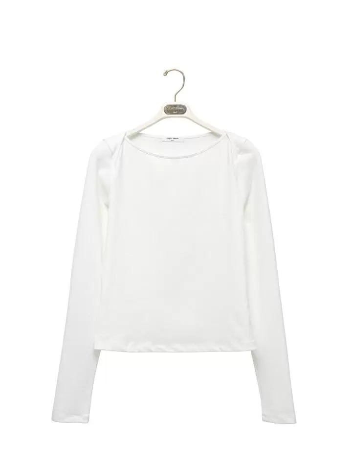 Paper Moon - Korean Women Fashion - #womensfashion - Boatneck Detail Long Sleeved Tee - 5