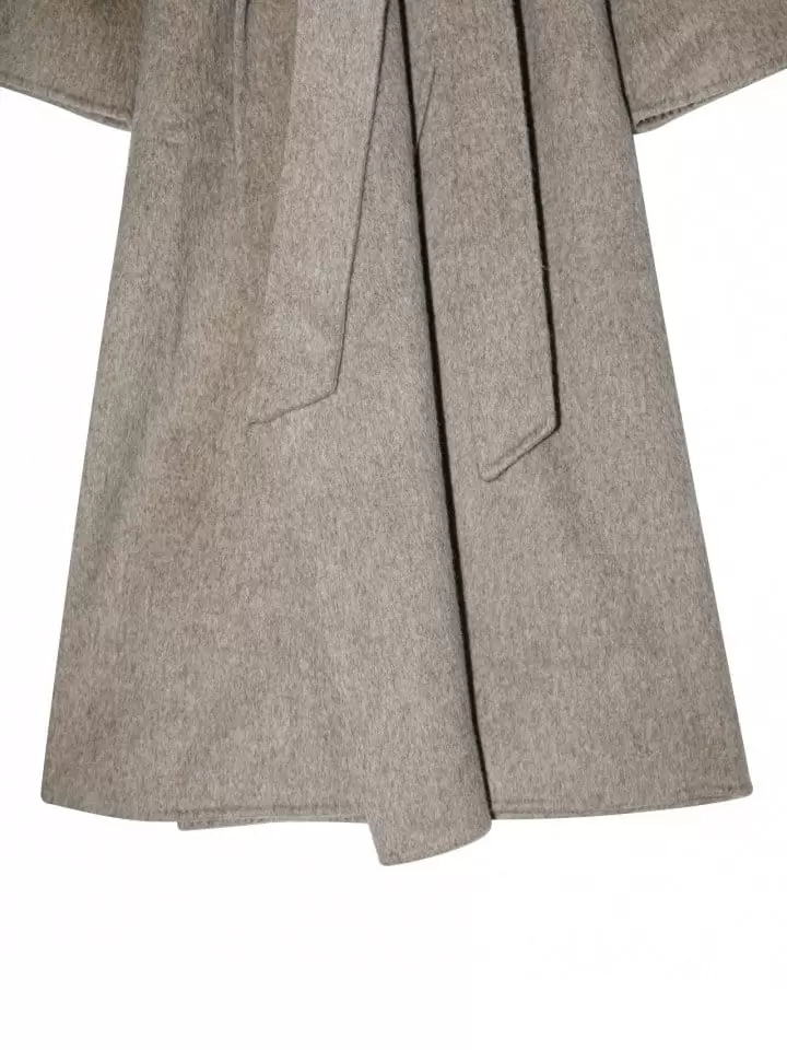 Paper Moon - Korean Women Fashion - #womensfashion - Long Hair W Oversized Sailor Collar Belted Handmade Coat - 10