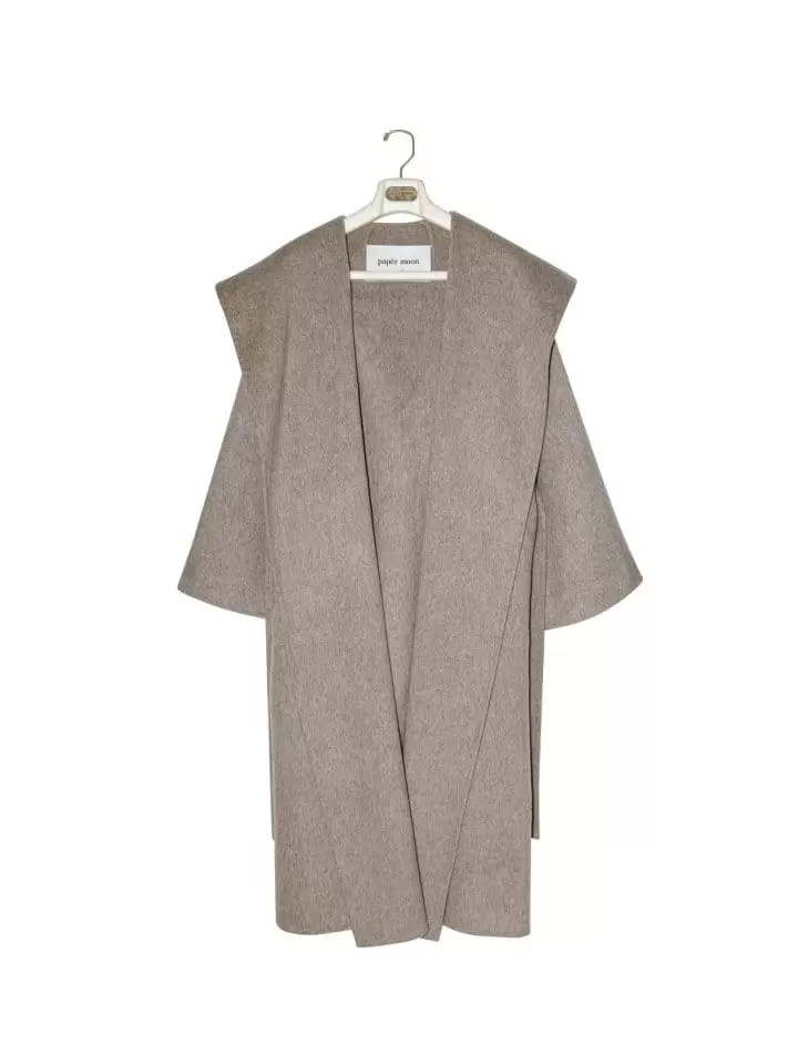 Paper Moon - Korean Women Fashion - #womensfashion - Long Hair W Oversized Sailor Collar Belted Handmade Coat - 6