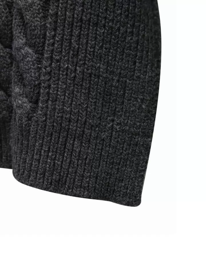Paper Moon - Korean Women Fashion - #womensfashion - Twisted Chunky Detail Turtleneck Knit Cape Top - 11