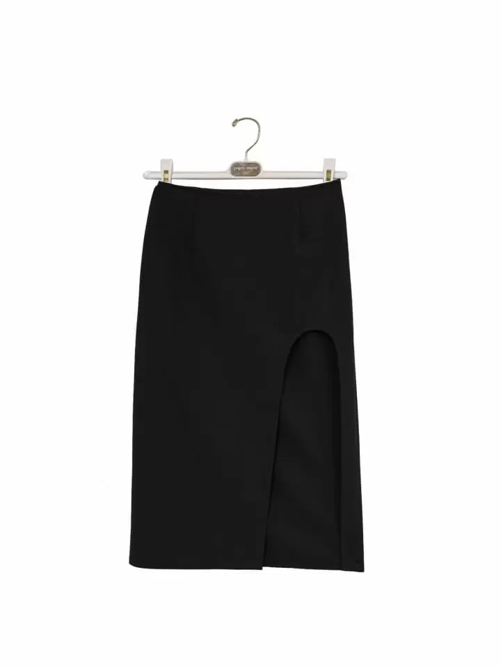 Paper Moon - Korean Women Fashion - #womensfashion - Round Split Detail Pencil Midi Skirt - 2