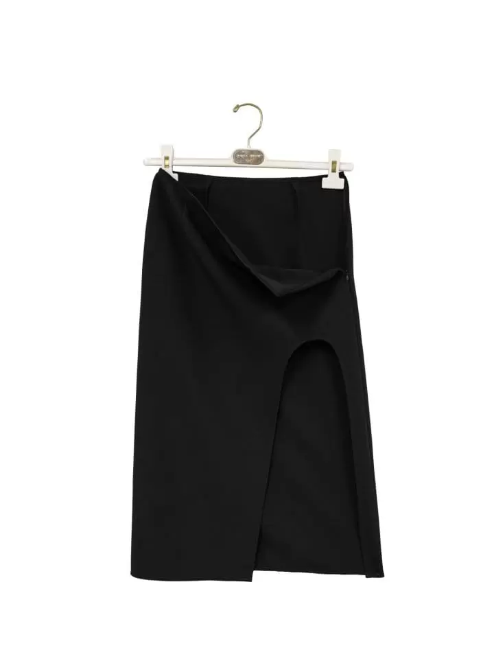 Paper Moon - Korean Women Fashion - #momslook - Round Split Detail Pencil Midi Skirt - 4