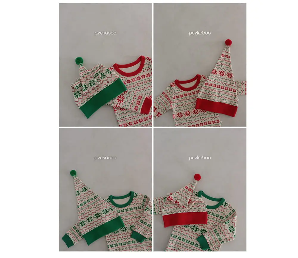 Peekaboo - Korean Baby Fashion - #babygirlfashion - Merry Body Suit Top Bottom Set - 6