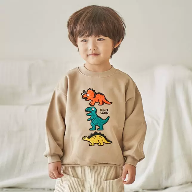 Pepper Mint - Korean Children Fashion - #designkidswear - Dino Friends Sweatshirt - 3