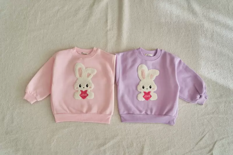 Pepper Mint - Korean Children Fashion - #discoveringself - Love Bunny Sweatshirt - 2