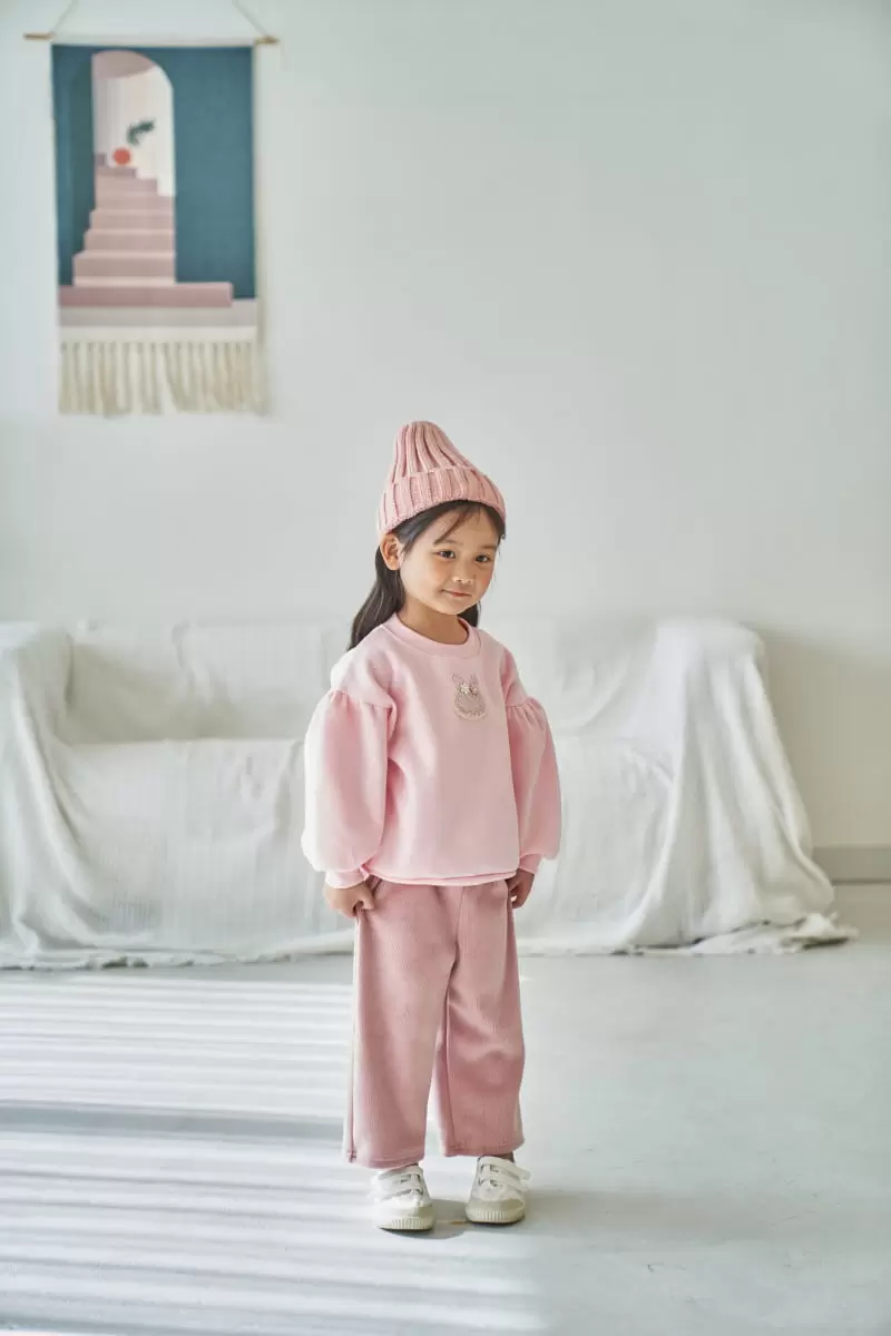 Pepper Mint - Korean Children Fashion - #kidsshorts - Twinkle Bunny Shirring Sweatshirt
