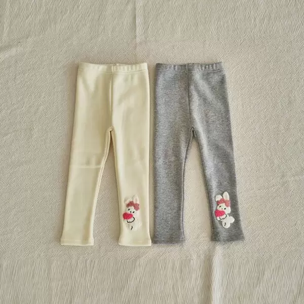 Pepper Mint - Korean Children Fashion - #kidzfashiontrend - Heart Bunny Leggings