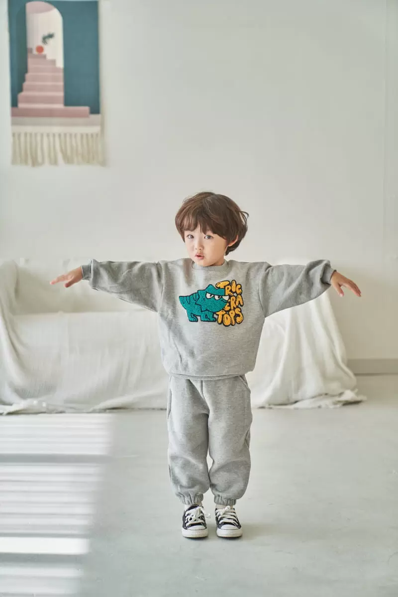 Pepper Mint - Korean Children Fashion - #prettylittlegirls - Three Horn Dino Sweatshirt - 6