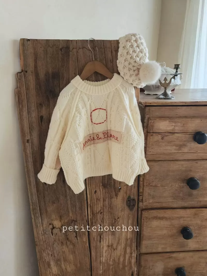 Petit chouchou - Korean Children Fashion - #Kfashion4kids - Applique Knit Tee