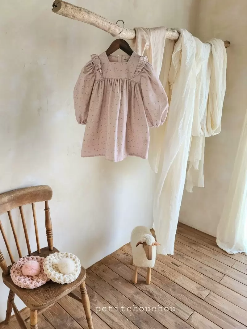 Petit chouchou - Korean Children Fashion - #childrensboutique - Bouquet Rib One-Piece - 3