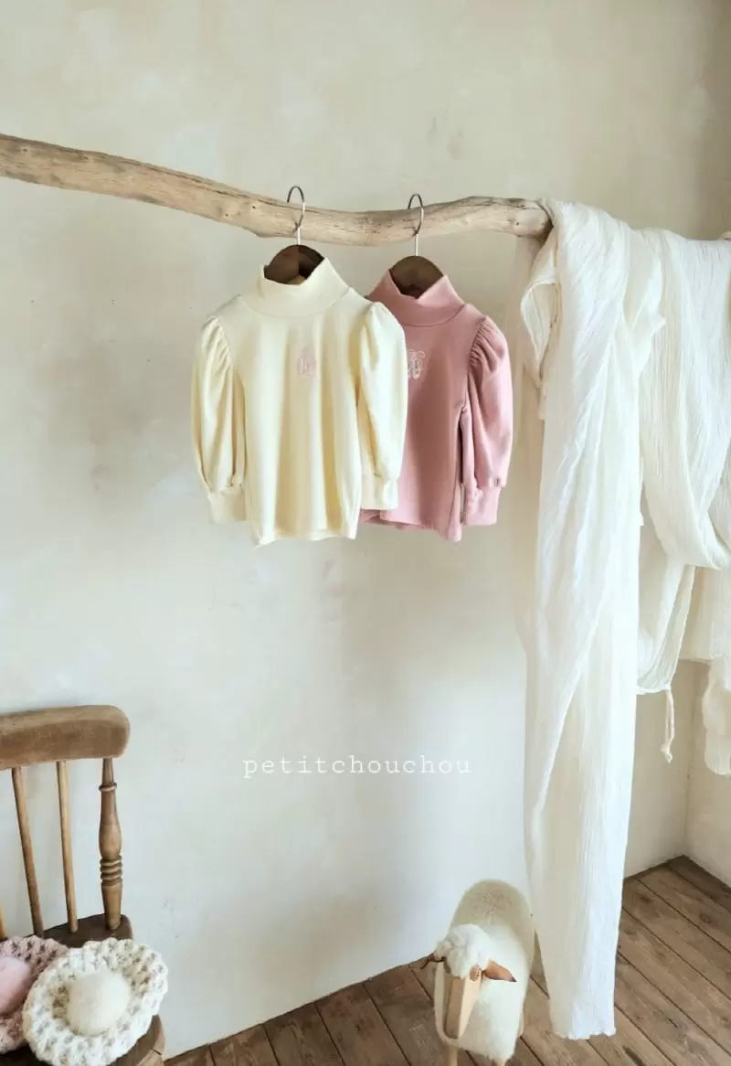 Petit chouchou - Korean Children Fashion - #minifashionista - Inside Fleece Ballet Embroider Turtleneck Tee - 2