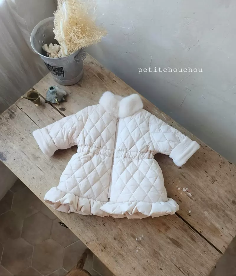 Petit chouchou - Korean Children Fashion - #prettylittlegirls - Mink Neck Quilting Jumper - 2