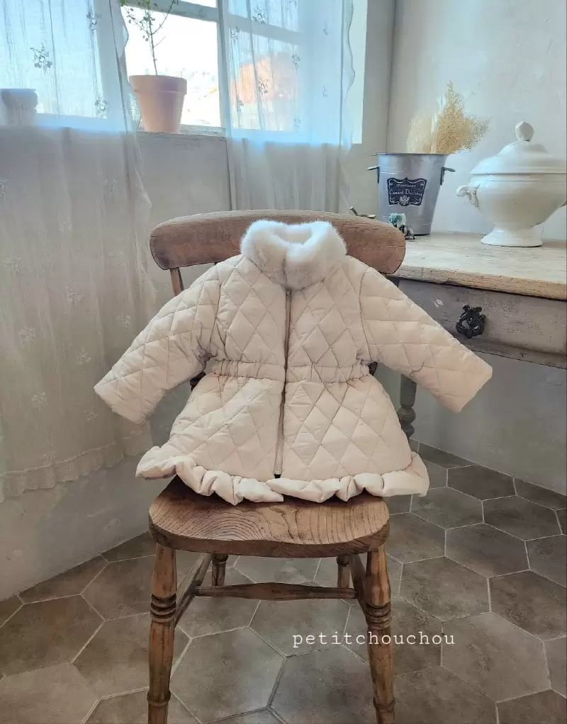 Petit chouchou - Korean Children Fashion - #todddlerfashion - Mink Neck Quilting Jumper - 3
