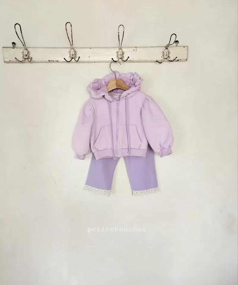 Petitchouchou - Korean Children Fashion - #kidsstore - Fleece Banana Frill Zip-Up - 10