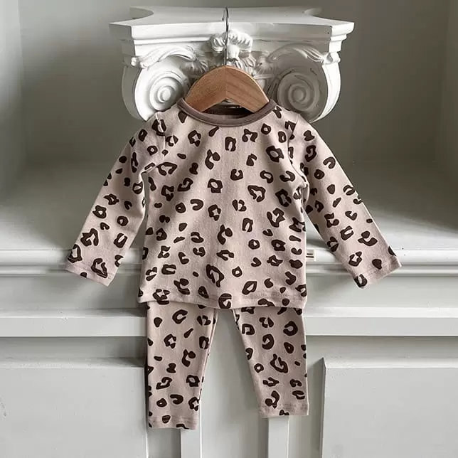 Petitwonnie - Korean Baby Fashion - #babygirlfashion - Leopard Top Bottom Set