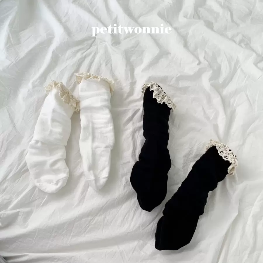 Petitwonnie - Korean Baby Fashion - #babylifestyle - Torsion Lace Knee Socks - 6