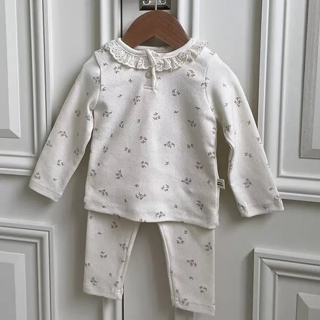 Petitwonnie - Korean Baby Fashion - #babyootd - Grace Top Bottom Set - 2