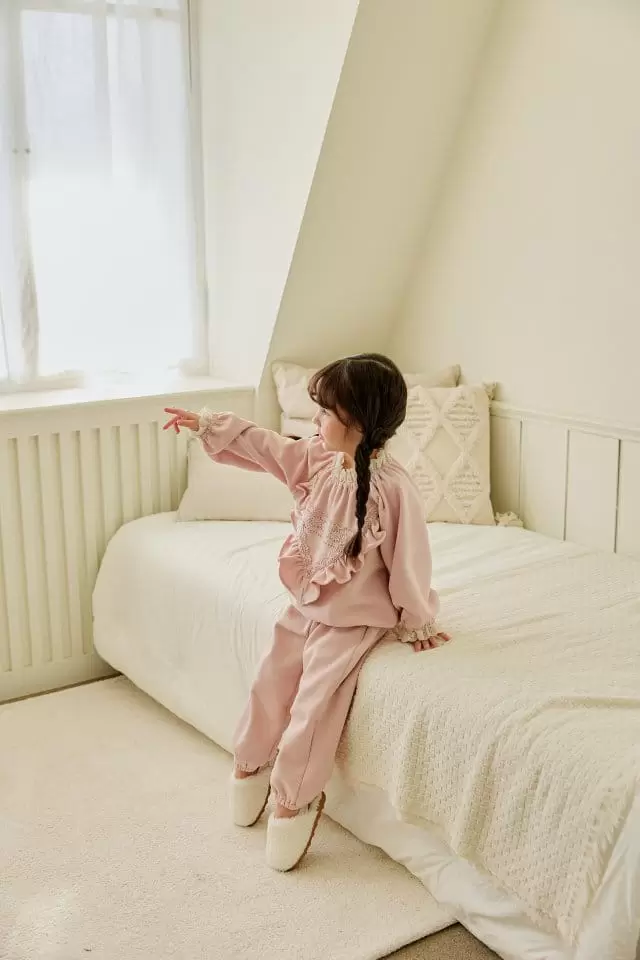 Pink Berry - Korean Children Fashion - #magicofchildhood - Lace Top Bottom Set - 2