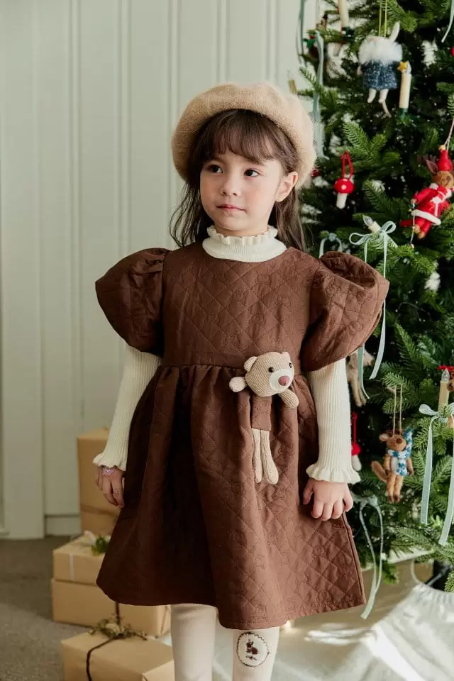 Pink Berry - Korean Children Fashion - #prettylittlegirls - Bear Quilting One-Piece - 3