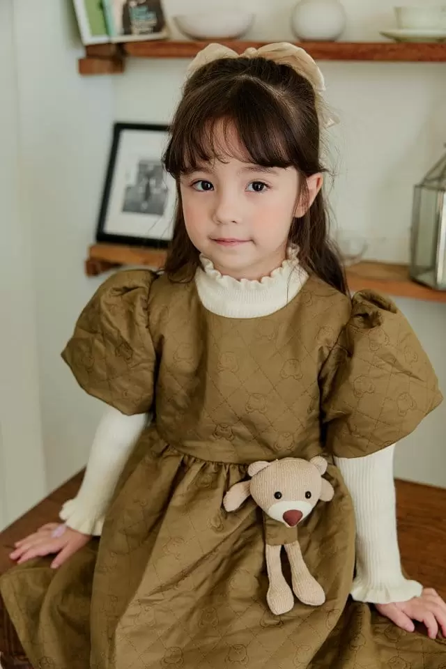 Pink Berry - Korean Children Fashion - #stylishchildhood - Bear Quilting One-Piece - 6