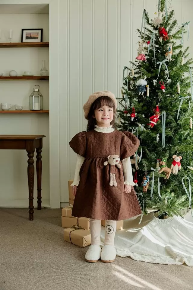 Pink Berry - Korean Children Fashion - #prettylittlegirls - Bear Quilting One-Piece - 4