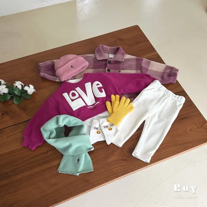 Roy - Korean Children Fashion - #kidsshorts - Love Crop Sweatshirt - 2