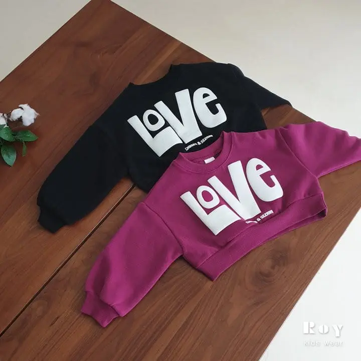 Roy - Korean Children Fashion - #kidsstore - Love Crop Sweatshirt - 4