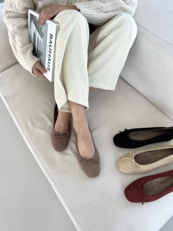 Ssangpa - Korean Women Fashion - #vintagekidsstyle - LI2627 Fleece Flats & Ballerinas - 4