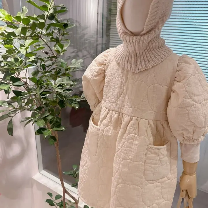 Studio M - Korean Children Fashion - #designkidswear - Milky Heart Embroider One-Piece - 4