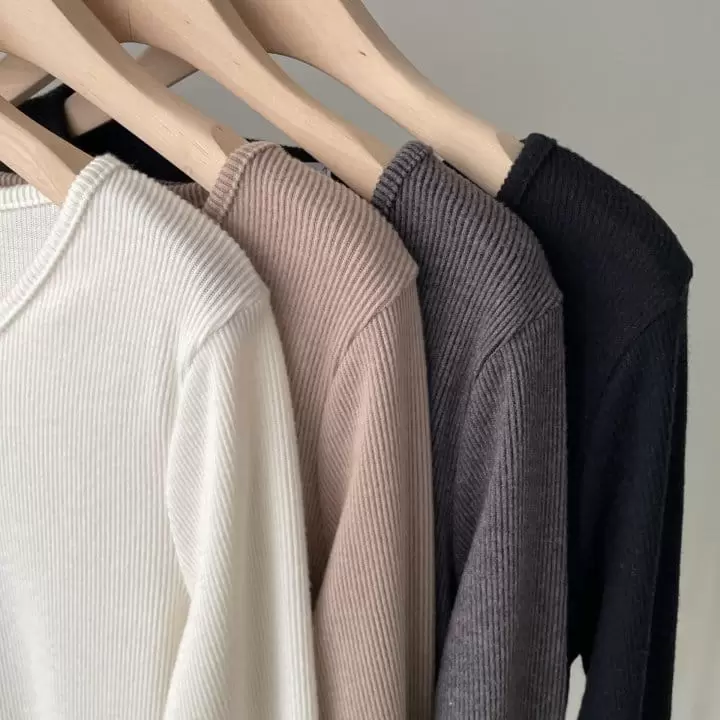 Tahiti - Korean Women Fashion - #momslook - Rose Rib Fleece Tee - 8
