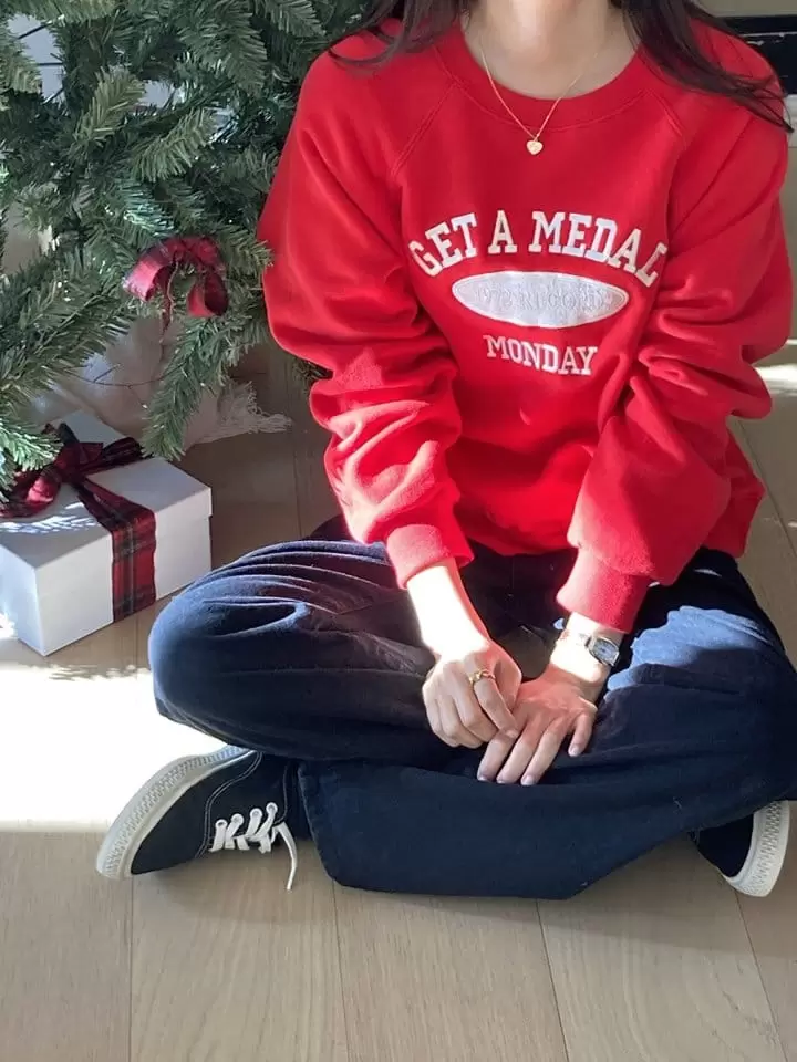 Tahiti - Korean Women Fashion - #thelittlethings - Monday Embroider Sweatshirt