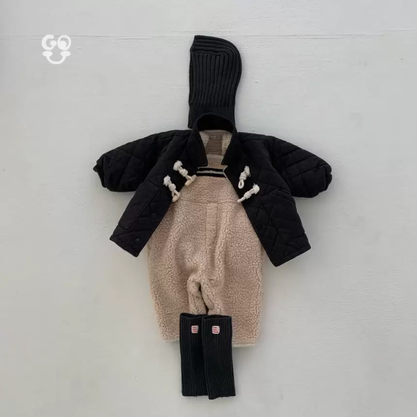 go;u - Korean Baby Fashion - #babyootd - Lion Dungarees - 2